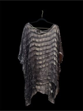 BIYA Lightweight Gray Sheer Tunic Top - Women's 100% silk M